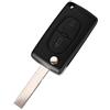 PHONILLICO Guscio Chiave per Peugeot 207 307 308 3008 5008 807 Expert Partner C2 C3 C4 C8 Berlingo Jumpy | CE0536 | 2 Tasti | Lama con scanalatura | Modello con alloggio batteria