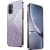 WBWONE Glitter Cover per Xiaomi Redmi Note 10 4G(6.43)| Note 10s, Bordo Elettroplaccato, Custodia Morbida con Adesivi Scintillio, Anti-Graffio Case - Viola