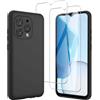 JDXHFF Cover Compatibile con Doogee N55 Plus/Doogee N55 / Doogee N55 Pro (6.56) e 2 Pezzi Pellicola Protettiva in Vetro Temperato - Nero Morbido Silicone Custodia Protettivo TPU Protezione Case