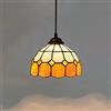 Yjmgrowing Lampade a sospensione stile Tiffany da 8 pollici Lampadari a sospensione in vetro colorato mediterranei per la lampada a sospensione a soffitto del bar del ristorante,110-240V, E27,40W,Arancia