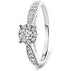 MIORE Anello Donna di Fidanzamento con Diamanti taglio Brillante Ct. 0.30 in Oro Bianco 9 Kt 375