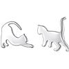 DAOCHONG Orecchini a lobo in argento Sterling 925 a forma di gatto con lontra marina, 0.45 x 0.45 x 0.35 inches, Argento sterling, Non pietra preziosa