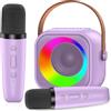 MicQutr Macchina Karaoke con 2 Microfono, Karaoke Portatile Bambini con Altoparlante Bluetooth, Microfoni Wireless Giocattolo Elettronico per Cantare, Regalo Bambina per Party, Compleanni, Feste