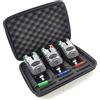 Hirisi Tackle Segnalatore di abboccamento per pesca alla carpa e 3 Swinger in custodia con cerniera, Rosso, Blu, Verde (Rosso, Blu, Verde)