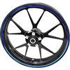 Finest Folia Adesivi per cerchioni, larghezza 7 mm, cromati, ologramma con strumento di montaggio da 16", 17", 18", 19", per auto e moto