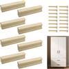 TaboSI 8 maniglie per mobili in legno da 100 mm, con viti, distanza tra i fori di 64 mm, per mobili, in legno, per porte, armadi, cassetti, bagni, uffici, cucine