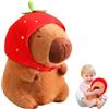 SKIKHN 25cm Peluche Capibara, Realistico Giocattolo Morbido Capibaras, Giocattolo Peluche Capibara con sciarpa, Simulazione Animale Peluches Capybara, Regali di Compleanno di Natale per Bambin Adulti