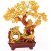 Lachineuse - Albero drago in citrino giallo - Albero Feng Shui 19 cm - Decorazione asiatica - Fortuna con drago dorato - Pietre preziose