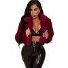 Zilosconcy Felpe Donna con Cappuccio e Tasche Giacche Autunno Imvierno Taglia Grande Vendita Parka Pieghevole per Ragazza Adolescente Cerniera Tasca Giacca, Vinaccia, M