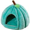 KKwercv Cuccia per gatti a forma di zucca, cuccia per gatti da interni, tenda con cuscino rimovibile, calda grotta per cani di piccola taglia