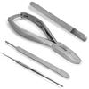 Blizzard - Kit 4pz Strumenti Podologia, Tronchesino, Lima Abrasiva, Lima Abrasiva Diamantata, Manico Bisturi Trattamento Unghie Spesse e Incarnite - Produzione Tedesca Uso Professionale e Cura Piedi