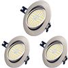 WRKEY Faretti LED da Incasso 9W Luci da Incasso per Cartongesso, Diametro foro 90mm, Plafoniere LED Soffitto Orientabile, Luce Bianco Caldo 3000K, IP44 Rotondi, AC 230V (confezione da 3)