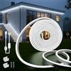 SUCIKORIO Striscia LED Neon 2 Metri, 220V Strisce Led Esterno Impermeabile IP65 Bianco Freddo 6000K Flessibil Luci Leds Cucina Tagliabile 120 LED/m LEDs Strip Con Interruttore per Interni & Esterni