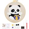 Raykce Punch Needle Kit, Kit per Principianti per Ricami, Kit da Ricamo con Ago da Punch Kits Iniziale Ricamo di Aghi per Punzonatura Panda Punch Cuciture Tool DIY Kits, Adatto a Principianti e Bambini