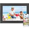 Lutranstra Cornice Digitale WiFi 10,1 Touch IPS HD 1280x800, 32GB, App Frameo, Rotazione Automatica Foto, Regalo (Nero)
