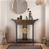 FATIVO Tavolo Consolle Ingresso Moderno: Stile Giapponese Vintage Consolle Ingresso entrata Stretta e Alto con Cassetto in Bambù - Profondità 32cm per Corridoio Soggiorno, Colore marrone retrò