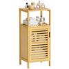 HITNET Mobile Bagno Piccolo, Mobiletto Bagno Basso da Terra, Armadietto da Pavimento in Bambu con Compartimento Aperto, adatto per Soggiorno, Cucina e Corridoio, Naturale