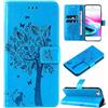 Hancda Custodia per iPhone SE 2022 / iPhone SE 2020 / iPhone 8 / iPhone 7 Cover Custodia Portafoglio in Pelle con Porta Carte Disegni Flip Case Magnetica a Libro Sottile Cuoio Antiurto Cover,Blu
