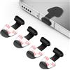 AXFEE 4 Pezzi Tappi Antipolvere, Tappi Antipolvere USB C con Adesivo Rimovibile, Adatto per Smartphone e Modelli Android, con Google Samsung Galaxy XPLORA OnePlus Xiaomi Redmi Poco Motorola