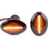 Kakulkomen 2 pezzi Indicatore di direzione LED Dinamico Luci laterali Compatibile per FI-AT 500 500C 500LT10,Abarth 500 595 695 (Nero affumicato)