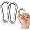 LISOPO 2 moschettoni in acciaio inox 9 x 90 mm, LISOPO moschettoni super grandi, con chiusura a scatto, resistente, in acciaio di alta qualità per tutti gli accessori e le maniglie con un occhiello