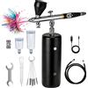 Lieberwell Airbrush Set con Compressore, 30 PSI Handheld Mini Kit Ricaricabile Air Brush Kit Aerografo Portatile a Doppia Azione per Pittura, Tatuaggi, Nail Art, Moda, Trucco, Decorazione Torte, Barber