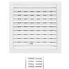 H&C VENT Griglia di ventilazione 190 x 190 mm Ø 150 mm bianco copertura con protezione dagli insetti, cursore, tappo per canale HVAC ABS, cappa aspirante per tubo di scarico dell'aria