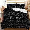 FANSU Set di Biancheria da Letto di 3D Formula Stampa, Microfibra Set Copripiumino e Federa per Letto Singolo Matrimoniale (Formula Integrale,140x200cm)