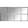 DRW Specchio da parete in metallo argentato 80 x 2 x 160 cm