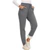 Yutdeng Pantaloni Tuta Termica Donna Invernali Pantaloni da Jogging in Felpa con Fodera di Sherpa Comodi Calda Pantalone Sportivi Jogger Vita Alta con 2 Tasche e Coulisse,Grigio Scuro,M
