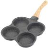 Lwuey Padella Antiaderente 4 Fori, Pancake Frittata Pankache Antiscivolo Lungo Maniglie Piastra Multi Uova per Colazione Hamburger Fritte Induzione Gas Cucinare Frittate Pancetta Padelle Universali