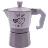 vetrine in rete Vetrineinrete® Caffettiera fango e bianco shabby chic moka 1 2 o 3 tazze macchina del caffè in alluminio per espresso idea regalo (1 tazza) 61037