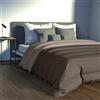 LARA MORADA-Trapunta/Piumone Letto Singolo, 165x250 cm Extra Caldo Tinta Unita, Jacquard Double-Face, 100% Made in Italy, Morbida Microfibra 300 g/mq, Tortora/Tortora Fango