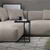 ML DESIGN modern living ML-Design Tavolino da Divano a Forma C Nero 45x25x64 cm Struttura in Metallo e Piano in Legno Tavolo da Caffè Laterale Tavolino Basso da Salotto per Camera da Letto per Laptop Soggiorno