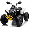 FINOOS Quad Electric Bambini 24V, Can-am Renegade, Auto Elettrica Bambini 4x4, Luci LED, 24V, Motori 4 x 200W Batteria: 24V 7Ah, Ruote morbide in EVA (Bianco)