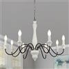 LynPon Lampadario Classico Chandelier Bianco e Nero, 8 Luci Lampadari Plafoniera Soffitto In Legno Da Fattoria a Sospensione Retrò Rustica Vintage Per Sala Da Pranzo, Soggiorno, Camera Da Letto