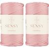 S SENSY Sensy - Corda in poliestere 100% polipropilene, 3 mm, 100% polipropilene, per macramè, 3 mm, per borse all'uncinetto, macramè, filo all'uncinetto, regalo per maglieria (rosa)