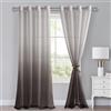 XWZO - Tende in voile con occhielli, tende sfumate, tende sheer ombre, set da 2, con aste per sogggiorno e camera da letto, con fermanappe, H260xL140cm, colore marrone caffè