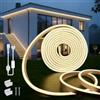 SUCIKORIO Striscia LED Neon 2 Metri 220V Strisce Led Esterno Impermeabile IP65 Bianco Naturale 4000K Flessibil 2m Luci Leds Camera da Letto Tagliabile 120 LED/m Con Interruttore per Interni Esterni