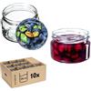 KADAX Piccoli vasetti per conserve da 250 ml, con coperchio, ermetici da regalare, mini barattoli per miele e spezie (10 pezzi, prugne)
