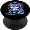 Funny Axolotl Gamer Video Game Apparel Divertente Axolotl Gamer Gaming Axolotl Videogioco PopSockets PopGrip Intercambiabile