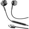 Music Sound - Auricolari Capsula - Auricolari con Filo e Microfono - Compatibilità USB-C - Dettagli metallici - Colore Nero