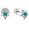 butterfly Bambine Ragazze Orecchini da Donna Argento Vero Turchese Swarovski Elements Originali Stella Packaging Sostenibile Regali per Gioielli Bambini
