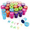Xrten 26 pcs Alfabeti Timbro,Auto Inchiostrazione Plastica Artigianato Educativo Per Feste di Compleanno, Regali per Feste per Bambini(6 colori)
