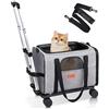 Morpilot Trasportino per Gatti Cani con Ruote, Approvato dalla Compagnia Aerea Trasportino Gatto Trolley con Manico Telescopico e Base Rimovibile