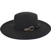 QWUVEDS Cappelli Fedora Uomo Donna Elegante Secchio di Lana Inverno 1920, Cloche, Cappelli Bowler, Melone in Velluto, Cilindro Piatto, Cappelli a Tesa Larga e Cappelli Uomo, Nero , Taglia unica