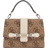 GUESS Borsa a tracolla Nolana da donna con manico superiore, logo latte/osso, taglia unica, Logo Latte/Osso, taglia unica