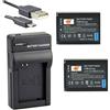 DSTE BP-1030 Li-ion Batteria (2-Pacco) e Caricabatterie USB Compatibile per Samsung NX200 NX210 NX300 NX300M NX500 NX1000 NX1100 NX2000