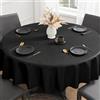 Romanstile Plastificata Tovaglia rotonda 140 cm Cerata nero da esterno Tovaglie PVC Grigio Impermeabile Elegante Protezione Tavolo,Ristorante,giardino,bistrot,hotel,caffè,bar,party,Compleanno,6 Posti