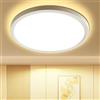 OTREN Plafoniera LED Soffitto, 3000K IP44 Plafoniera Bagno Rotonda, Lampadario LED Soffitto per Soggiorno Camera da Letto Cucina Balcone Corridoio, 21.8CM